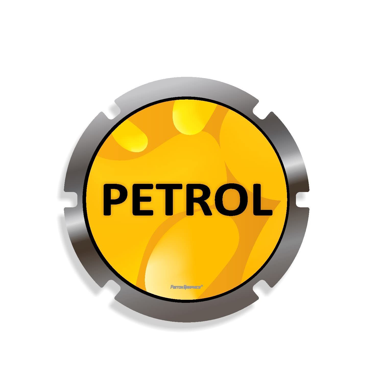 Piston Graphics Car Petrol Sticker in Yellow Bright Color