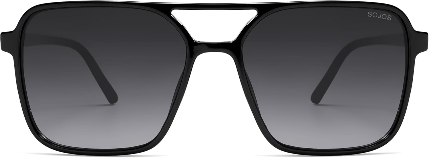 SOJOS Trendy Vintage Aviator Square Sunglasses For Womens Mens Retro 70s UV400 Women Sun Glasses SJ2327