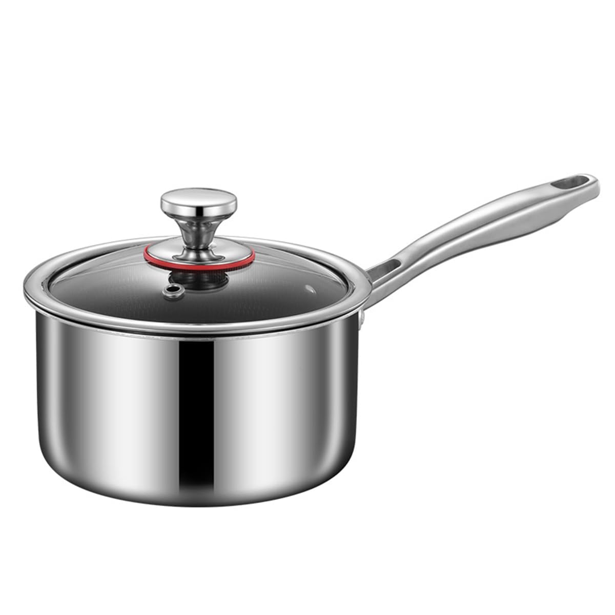 Zdsfsd Women's Silver 1 Pcs 1 Qt Saucepan, Milk Sauce Pan With Glass Lid Kitchen Induction Cookware For Cooking Boiling Stewing