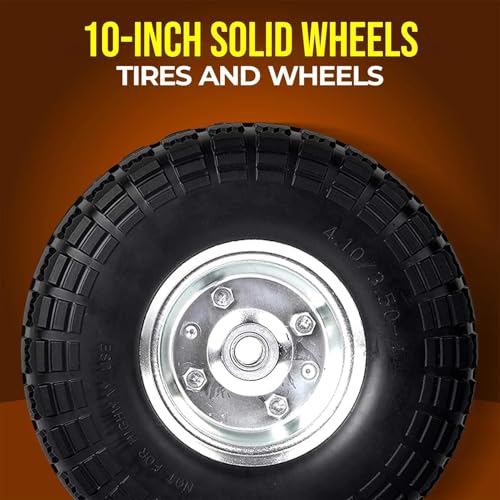 image for AR-PRO (2-Pack) 10-Inch Solid Rubber Tire Wheels - Replacement 4.10/3.