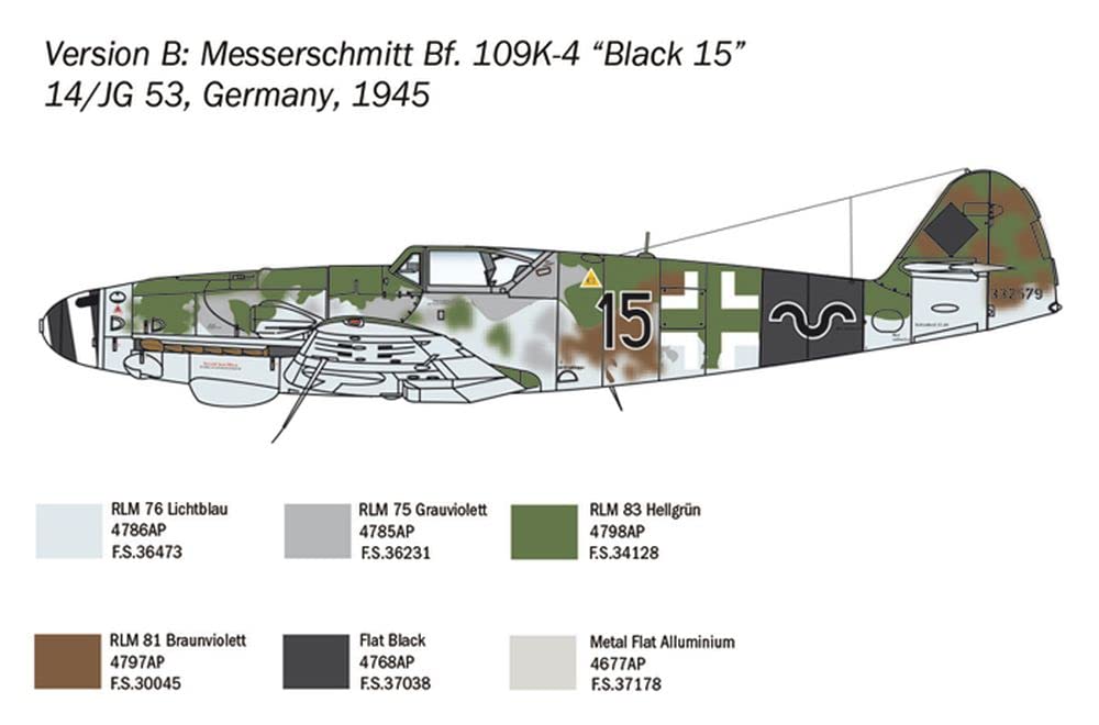 Italeri 2805S 1:48 nóż BF109K-4, modelarstwo, zestaw do budowy, budowa modeli stojących, majsterkowanie, hobby, klejenie, plastikowy zestaw, wierne odwzorowanie szczegółów