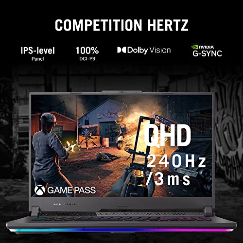 Image of ASUS ROG Strix G17 (2023) 90WHr Battery, AMD Ryzen 9 7845HX, 17.3 inch WQHD, 240Hz /3ms, 8GB RTX 4060, Gaming Laptop (16GB /1TB SSD /Windows 11 /Office 2021 /Per-Key RGB /Gray /2.80 Kg), G713PV-LL065WS