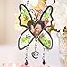 Mom Butterfly Picture Suncatcher with Real Dried Flowers - Heart Shaped Photo Opening - Silver Heart Charm and Beads - Special Mother - Personalize - 5