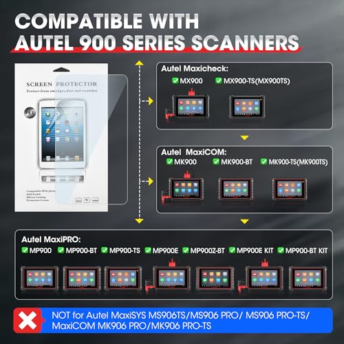 Autel 8-Inch Screen Protector, Protective Film MaxiCheck MX900, MX900TS, MaxiCOM MK900, MK900-BT, MK900TS, Screen Replacement Film Compatible w/MaxiPRO MP900-BT/ MP900-TS/ MP900/ MP900E/ MP900Z-BT - Image 4