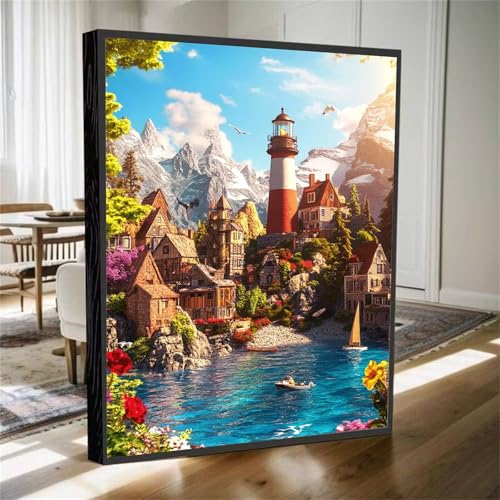 Diamond Painting Débutant Grand Format 50x70cm avec Accessoires Complets