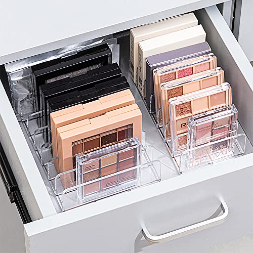 Mwellewm 2 Pack Eyeshadow Palette Makeup Organizer 7-Section Divided Acrylic Makeup Cosmetic Storage Holder Display Stand Rack For Bathroom Countertop Vanity thumb #4