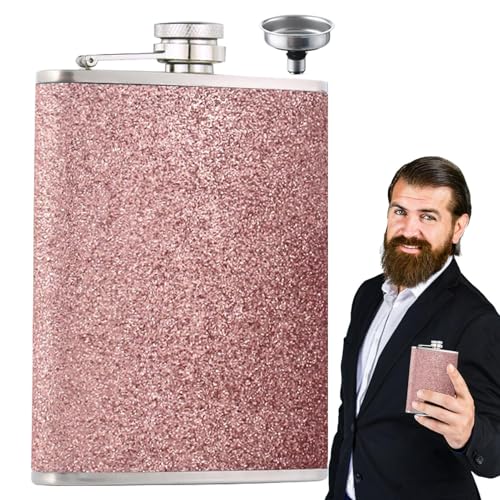 Flasque Alcool Portable - Acier Inoxydable 8 Oz Anti Fuite Format Compact, Accessoire Boisson Élégant Soirée Voyage, Flacon Liqueur Pratique Entonnoir | Contenant Discret For Dégustation Occasionnelle