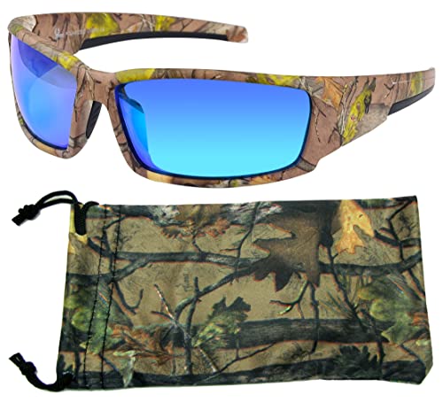 Image of Hornz Brown Forest Camouflage Polarized Sunglasses for Men - Aquabull - Free Matching Microfiber Pouch