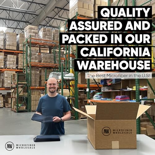 12" x 12" Buff Pro Multi-Surface Microfiber Cleaning Cloths | Black - 12 Pack | Premium Microfiber Towels for Cleaning Glass, Kitchens, Bathrooms, Automotive