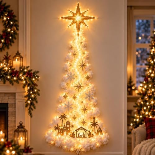 Christmas Magic Trail Wall Light with Warm White Glow Lighted Wall Decor，I：60cm