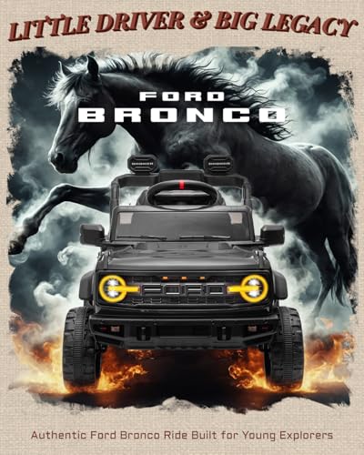 Image of First Ride On 12V Ride on Toys for Kids, Licensed Ford Bronco Raptor Children Electric Vehicles, Toddler Battery Powered Car with Double Doors, 3 Point Safety Belt, Led Lights (12V, Black)