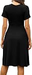 WEACZZY Women's Summer Short Sleeve Casual Dresses V-Neck Floral Party Dress with Pockets