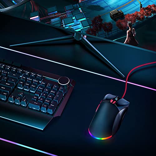 Mouse da gioco nero 12.400 DPI (68 G ultraleggero, sensore ottico, alta precisione, 8 tasti programmabili - Mouse gaming - Immagine 6