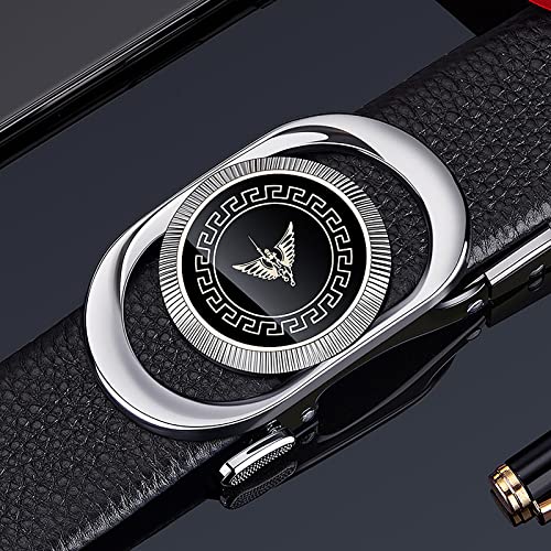 VANNANBA Men's Belt Ratchet Leather Casual Automatic Slide Buckle with Gift Box2