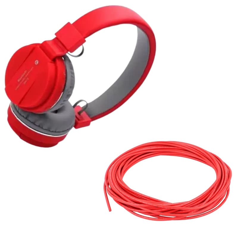 Cospex Combo Pack of 2 Items - Comfortable On-Ear Bluetooth Wireless Headphone, Flexible 2.5mm Copper Wire for Home or Domestic Industrial Electric Wiring, Electric Wire-25Feet (Red Color)-image-22