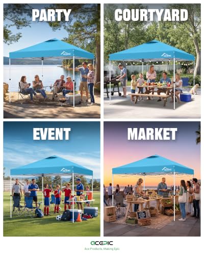 Image of Acepic 10x10 Pop Up Canopy Tent，Serene Blue,10 * 10