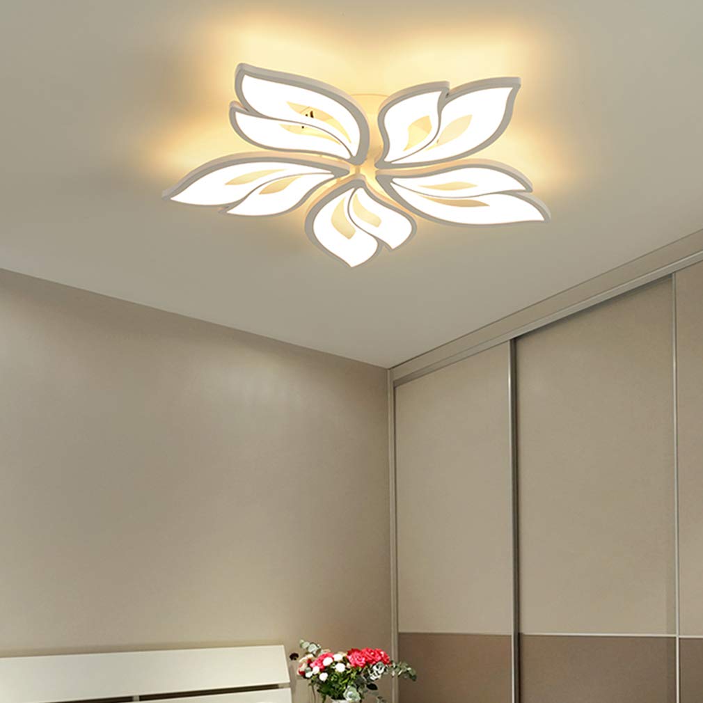 Plafoniera a LED Luci da soggiorno Lampada da soffitto dimmerabile Tipo di fiore Plafoniera in materiale acrilico per camera da letto Camera dei bambini Sala studio Corridoio Protezione degli occhi
