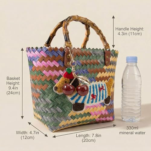 Bolso Tote tejido para mujer para playa verano boho miniatura 3