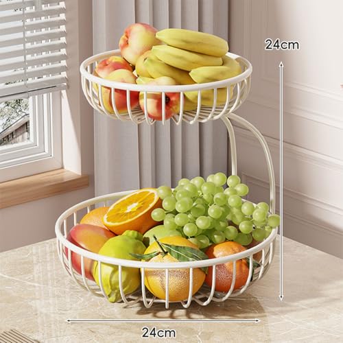 Cesta de hierro de 2 niveles con protección antioxidante para vegetales 8