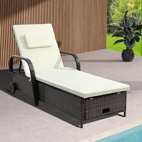 YITAHOME Chaise Lounge Chair with Storage Cover