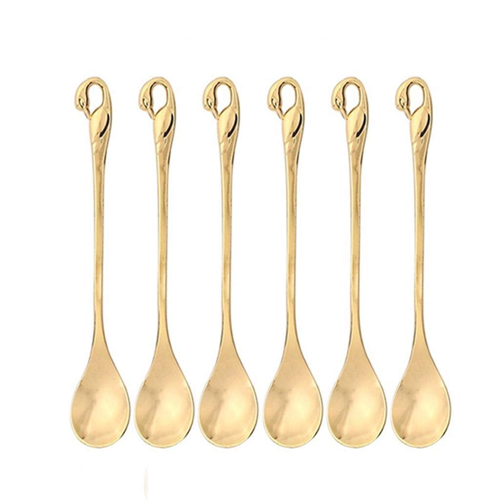 Ménagère cygne avec fourchettes à dessert en acier inoxydable pour décoration de table chic