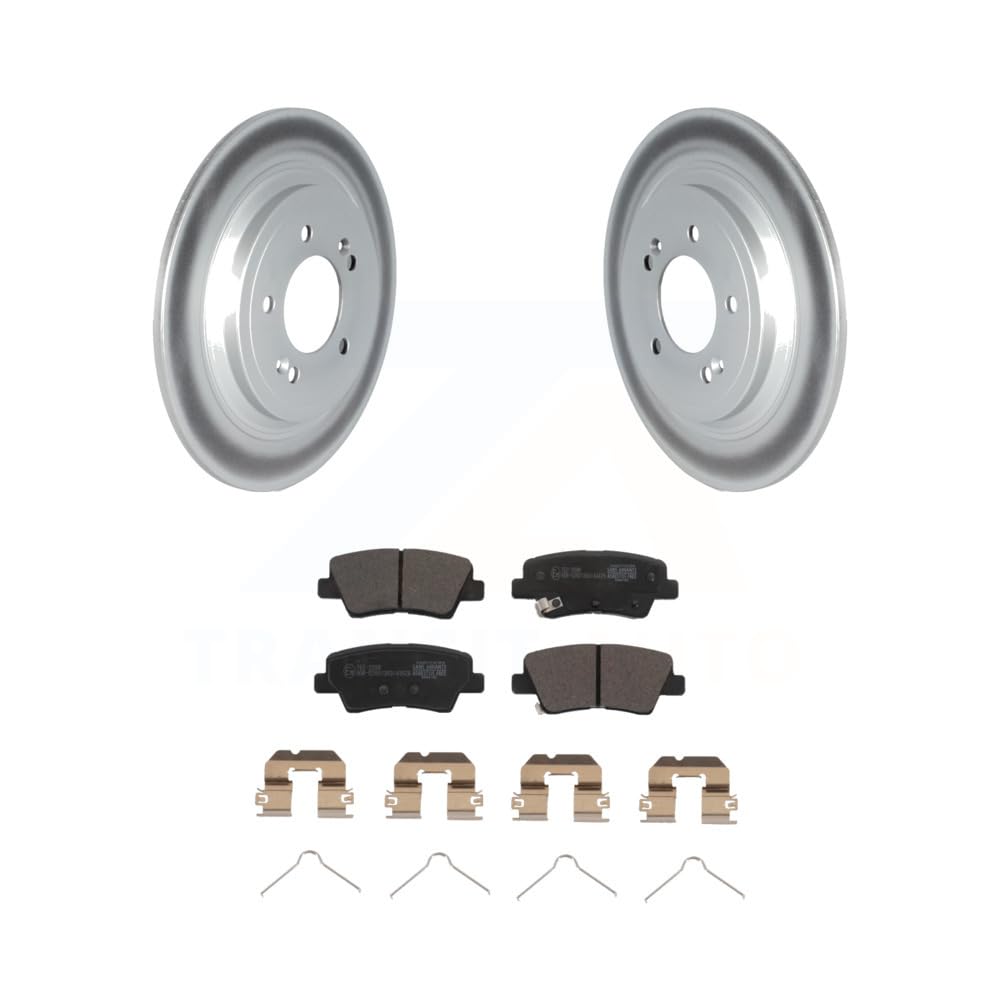 Transit Auto - Rear Coated Disc Brake Rotors And Ceramic Pads Kit For Kia Sportage Hyundai Tucson With Electric Parking KGT-102858