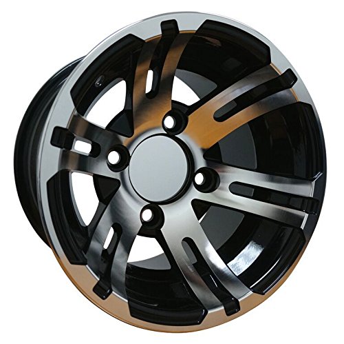 10" BULLDOG Machined Golf Cart Wheels and 205/50-10 DOT Golf Cart Tires Combo - Set of 4