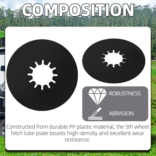 Image of TonGass 5th Wheel Hitch Lube Plate 10in Fits Standard 2-7 /8 inch Pin | RV Wheel Lube Plate, Camper Fifth Wheel Plate, Trailer Wheel Accessories for 5th Wheel Trailer Safety Kit