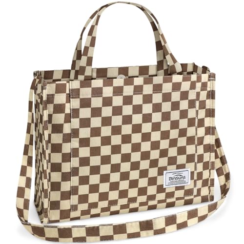 Image of Corduroy Tote Bag for Women Small Satchel Bag Mini Tote Bag Aesthetic Crossbody Handbag - School Work Travel Shopping