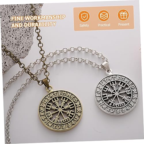 Abaodam 2 Peças Colar Viking Odin Presente Para Homens Colares Retrô Colares Masculinos Colares Vint
