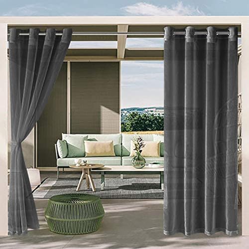 Rideaux imperméables pour terrasse et pergolas SECFOU lot de 2 rideaux noirs filtrant de salon