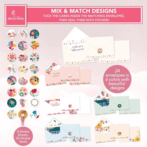 Decorably DECORABLY_354 24 Pack Floral Thinking Of You Cards thumb #5