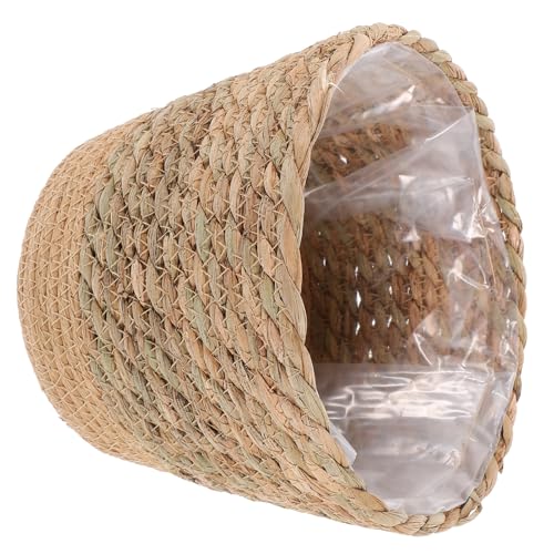 SUPVOX Panier Plante Tissé Paille Naturelle pour Décoration Intérieure et Extérieure Panier Multifonction pour Fleurs et Rangement Pot Fleur Haut Corbeille Décorative Robuste et Élégant