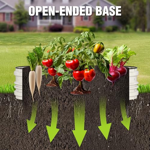 Image of WORKPRO 4x2x1ft Galvanized Raised Garden Bed Set | Rust & Corrosion Protection, Safe Edge, Easy Assembly Planter for Vegetables & Flowers, White