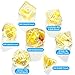 Kathfly 14 Die Rubber Ducks Dice, Resin Polyhedral Dice Set Filled with Animal, Ice Cool Rubber Ducks Translucent Cute Playing Toy with 2 Black Pouches for Board Game, Green, Yellow