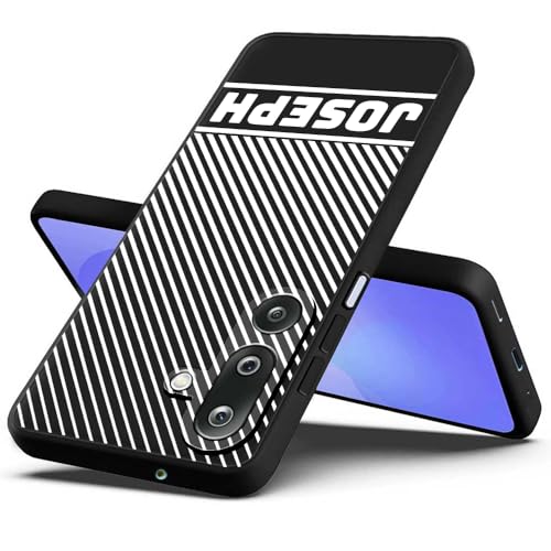 Image of Fashionury Back Cover Case for Samsung Galaxy M36 5G / Samsung Galaxy F36 5G | Matte Soft Silicon Flexible | Camera Bump Protection | Name with Pattern | Get Your Name on Mobile Cover (Black)
