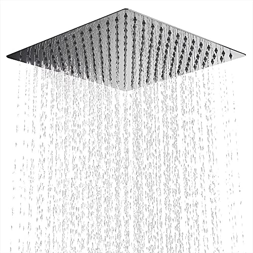 Rociador Lluvia de Acero Inoxidable 40 x 40 cm Gran Cuadrado Ultrafino Duchas Fijas