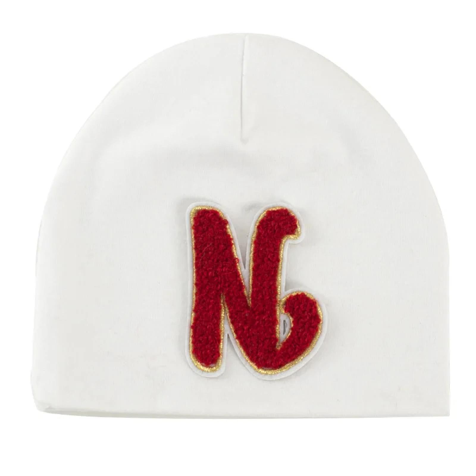Czapki z dzianiny, czapki, czapki, czapka beanie, czerwona czapka z literami, czapka z dzianiny, popularna, luźna czapka dziecięca, biała czapka, ciepła czapka, biały, jeden rozmiar