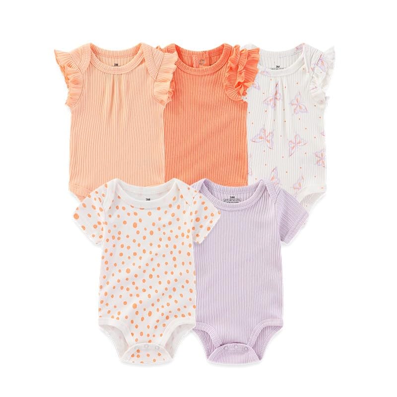 Image of ZAVBABY Baby Boy Girl Bodysuits Short Sleeve Newborn Clothes 0-12M