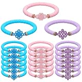 Tondiamo 24 Pcs Kpop Knot Bracelets Party Favors, Music Knot Polymer Clay Beaded Bracelets Bulk for Music Kpop Theme Birthday Disco Party Supplies Gifts Supplies
