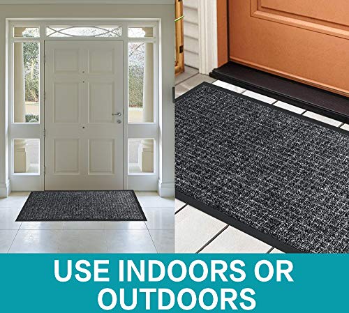 image for M MCIRCO 2-Pack Checkered Door Floor Mat-Indoor Outdoor Rug,Low-Profil