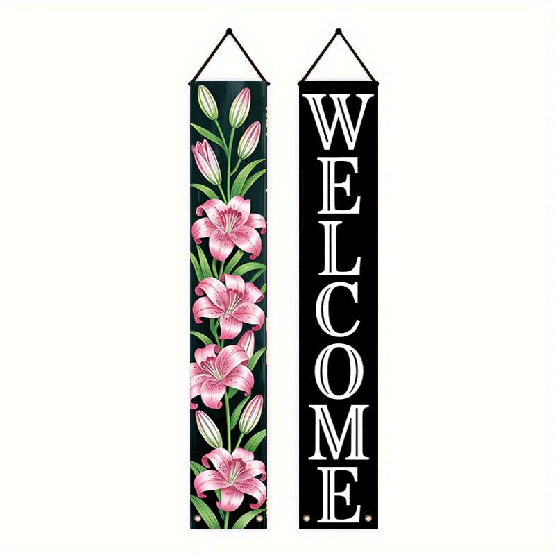 ActFirst welcome home porch banner composed of a welcome message banner with patterns welcoming friends back home porch decoration door flag hanging banner party decoration party supplies suitable for