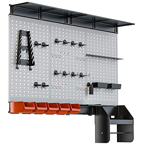 Torack Bike Storage Rack, 2 Bike Hooks For Garage, Wall Mount Garage Organizers And Storage System, Pegboard Wall Organizer 4 Ft. 48X40 Inch Garage Metal Pegboard Organizer Utility Tool Storage Kit Wi #TOP5