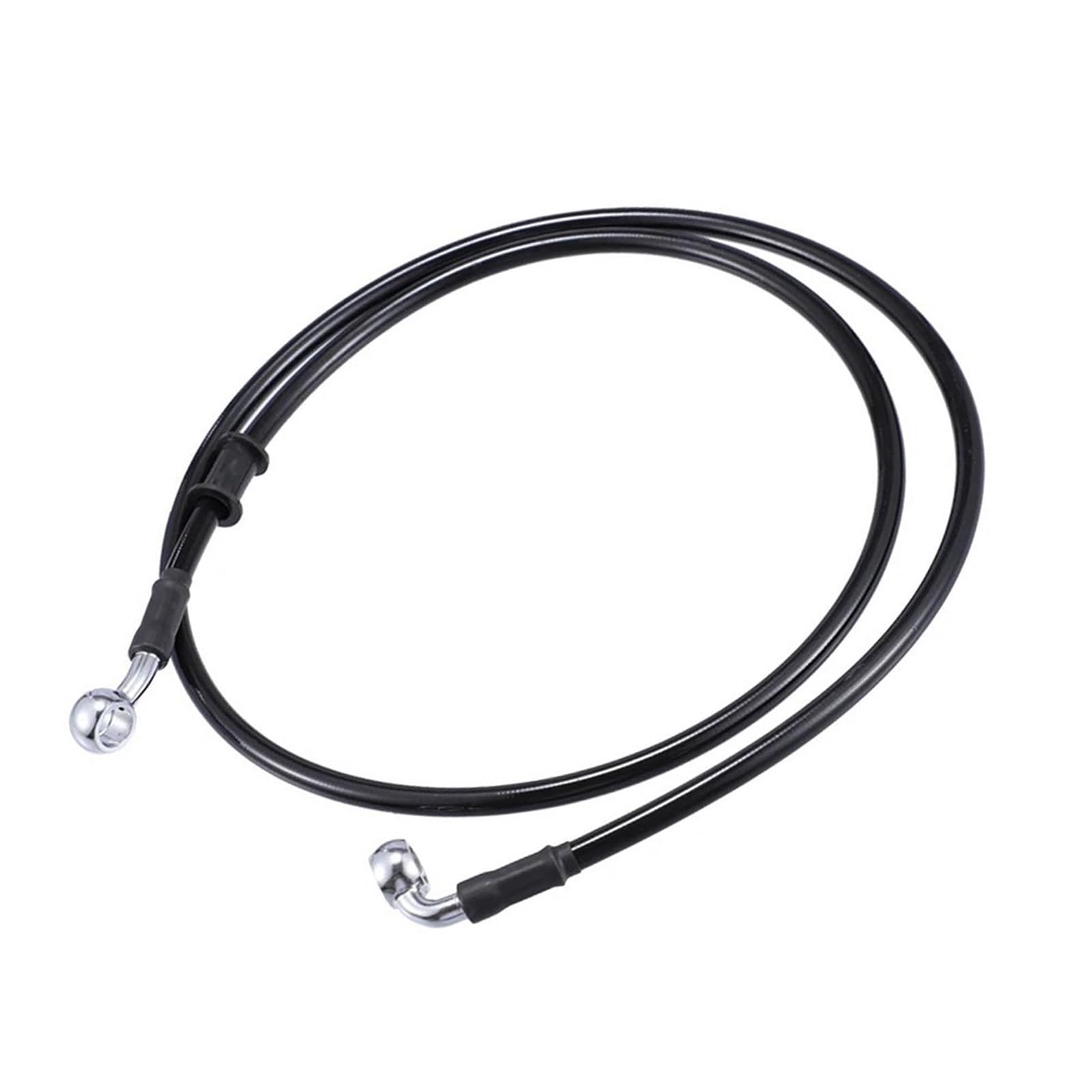 Hydraulic Brake Hose Motorcycle Hydraulic Brake Line Oil Hose Pipe Fitting Stainless Steel AN3 M10 28° 90° 80cm-240cm(150cm Black)