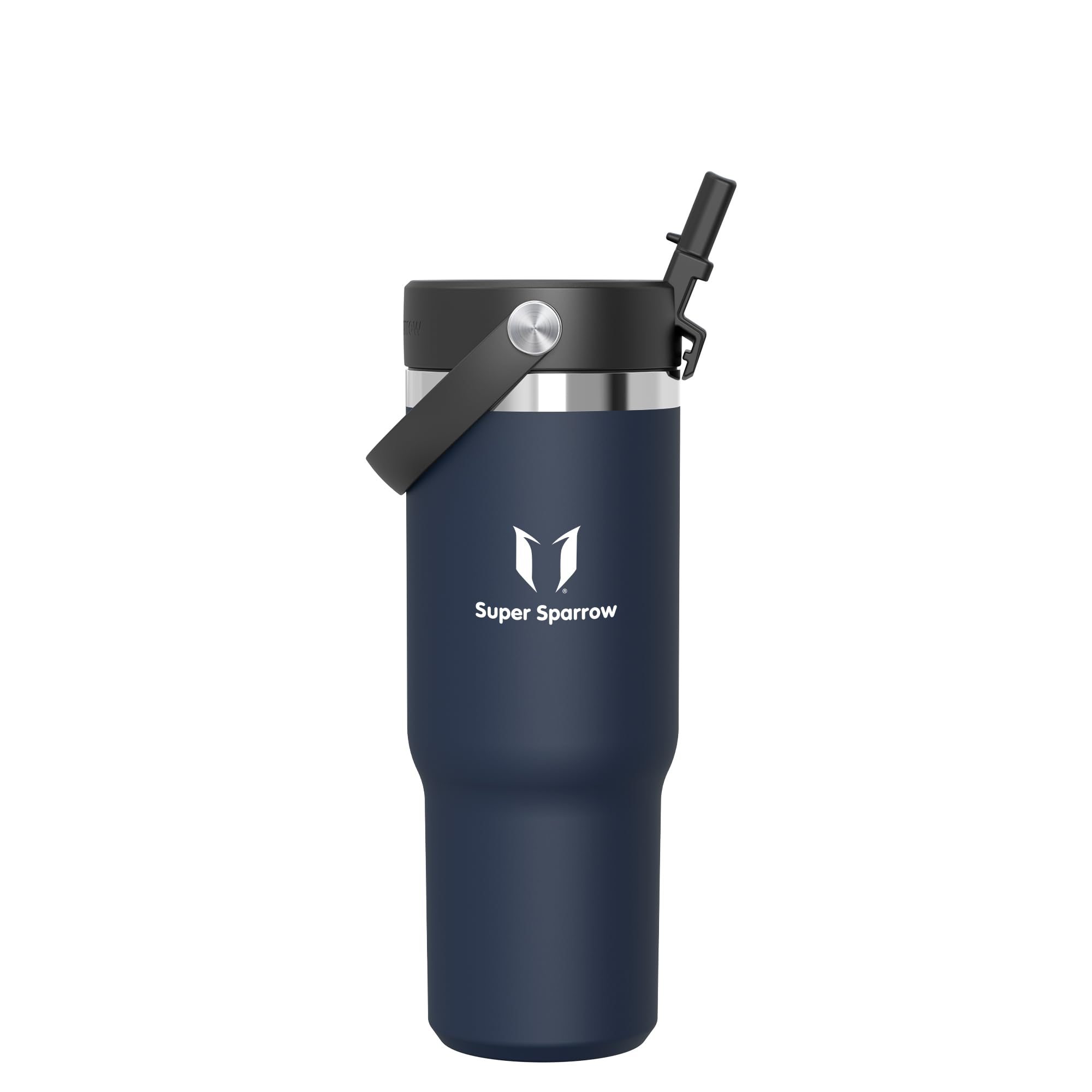Sparrow Stainless Steel Drinking Bottle - Twistpath Thermos Flask with Flex Straw Lid - 900 ml - BPA-Free Thermal Mug  Leak-Proof Thermos Flask - Compatible with Standard Car Drink Holders