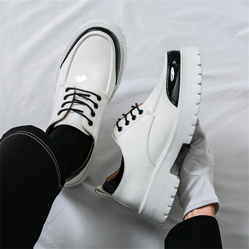 Mocasines de charol con plataforma para hombre, mocasines de moda, mocasines de vestir casuales de negocios, mocasines de conducción, zapatos náuticos de moda