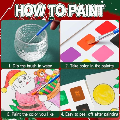 Image of Yeolepor Christmas Crafts for Kids Toddlers Paint with Water Book & Sticker