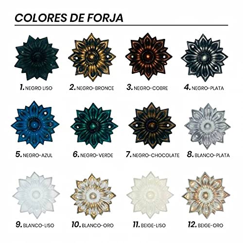 Genérico Cabecero de forja Modelo Los Blázquez Hecho a Mano en Nuestros talleres Andaluces. Disponible en Varias Medidas y Colores. (para Cama de 120 cm, Negro con Pátina Marrón)