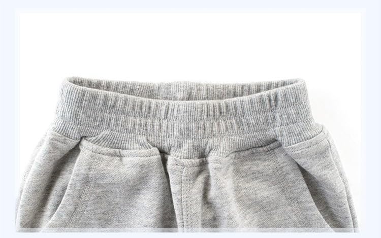 Irsutey Baby Boys Solid Color Car Embroidered Pants Autumn/Winter Daily Sports Pants3