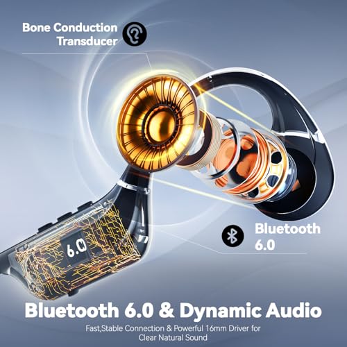 SANOTO Bone Conduction Headphones Bluetooth Open Ear Headphones with Mic, EQ Mode Switching Lightweight Bone Conduction Earbuds IP65 Waterproof Sport Wireless running headphones Cycling Workout - Image 5